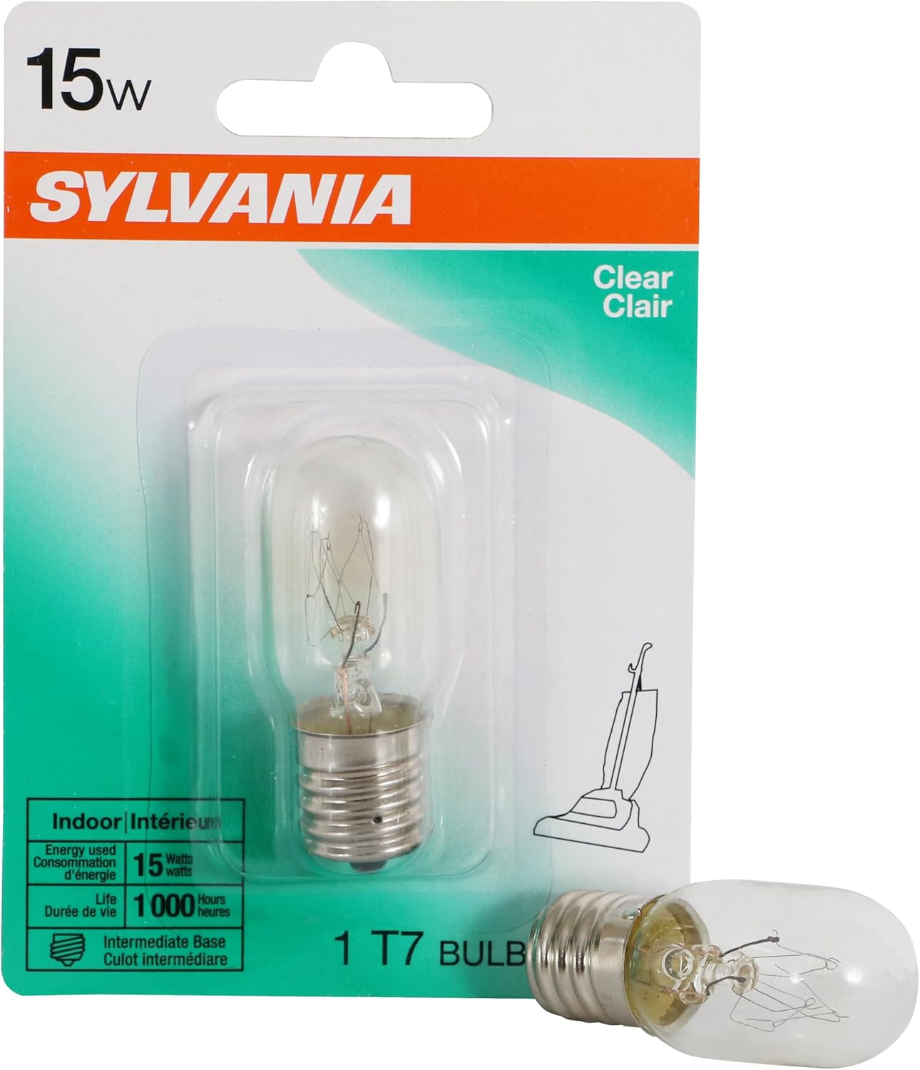 LEDVANCE 18174 15-Watt Clear Tubular Intermediate Base Incandescent T7 Bulb