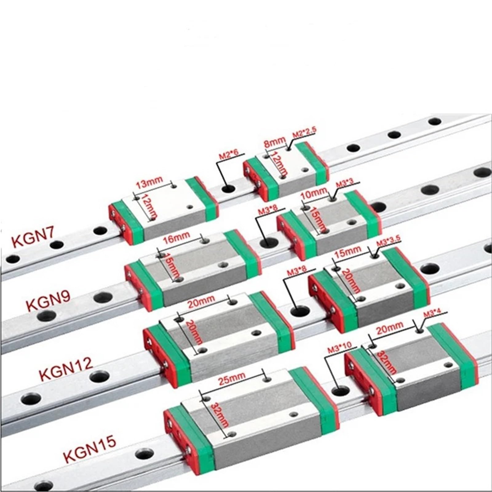 Prowadnica liniowa MGN12 MGN9 MGN15 MGN7 CNC części drukarki 3D miniaturowa prowadnica liniowa wózek przesuwny konfigurowalny dowolny legth(MGN7C, 350mm)