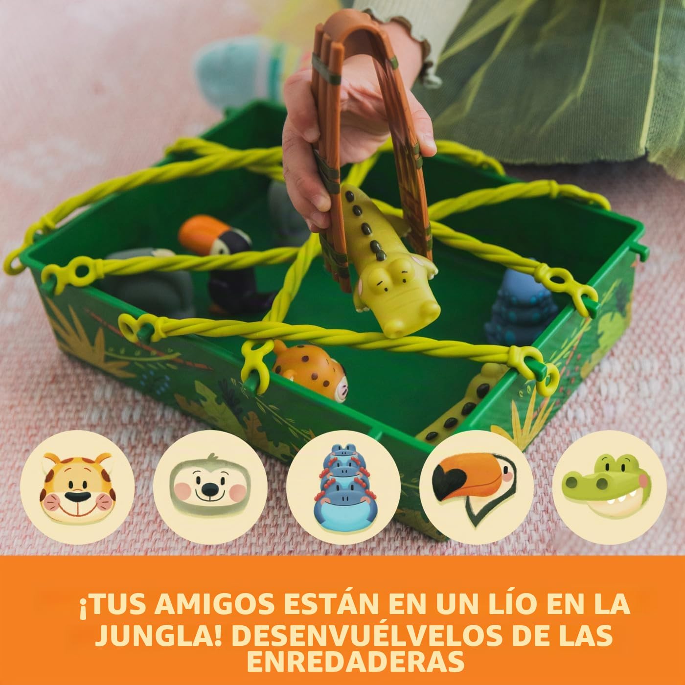 Learning Resouces Juego de Habilidades motoras Finas Jungle Rescue The Wrangly Tangly, Juegos de Habilidades motoras Finas Jungle Toys, 3+, para 1-2 Jugadores