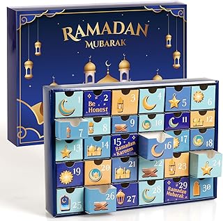 MOVINPE Ramdan Calendar with Drawers 2026 Ramadan Gifts for Kids, 30 Pre-Assembled Empty Boxes