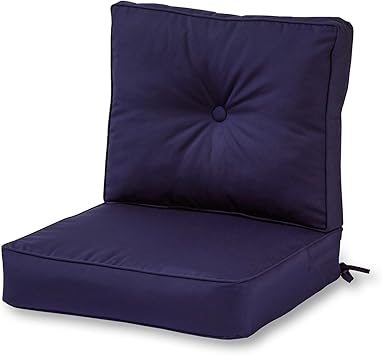 Greendale Home Fashions Outdoor 2-Piece Sunbrella Premium Deep Seat Cushion Set, Canvas Navy