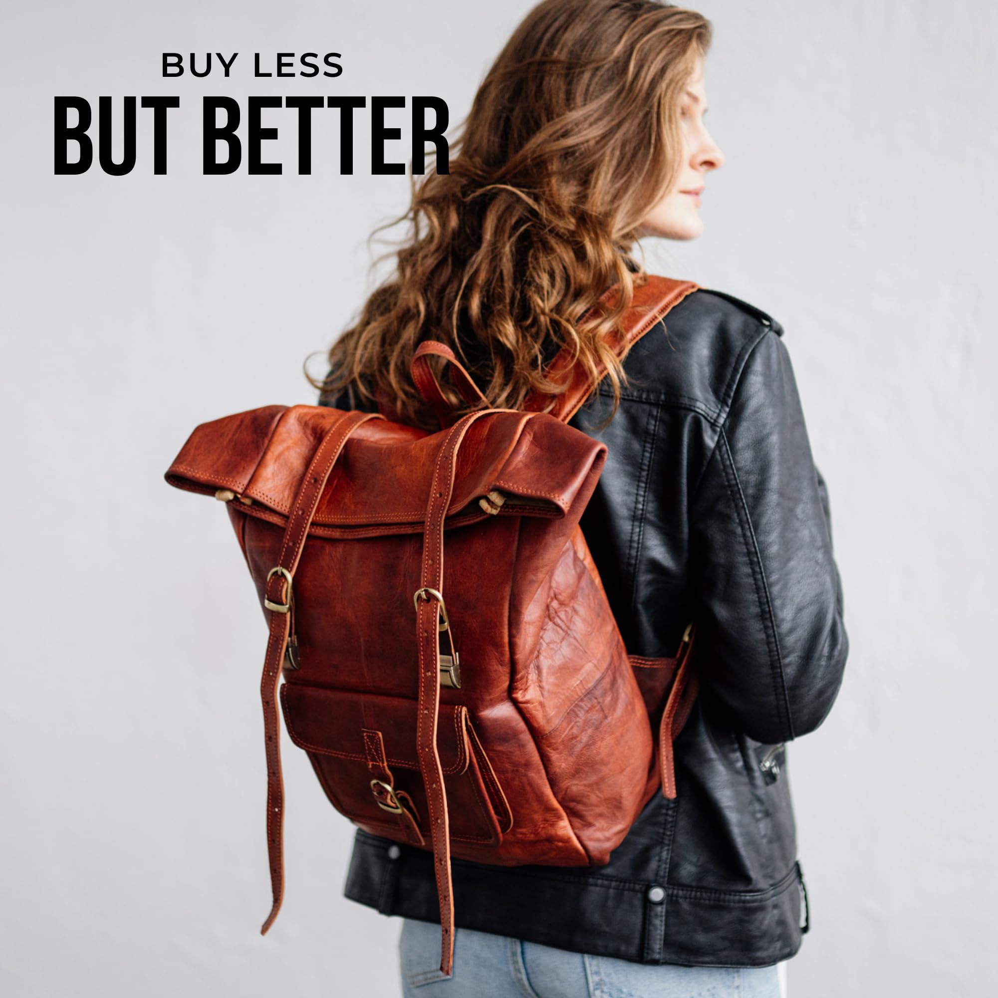 Berliner Bags Leeds Mochila de Piel Auténtica con Compartimento para Portátil y Diseño para Ciclistas, para Hombre y Mujer – Marrón