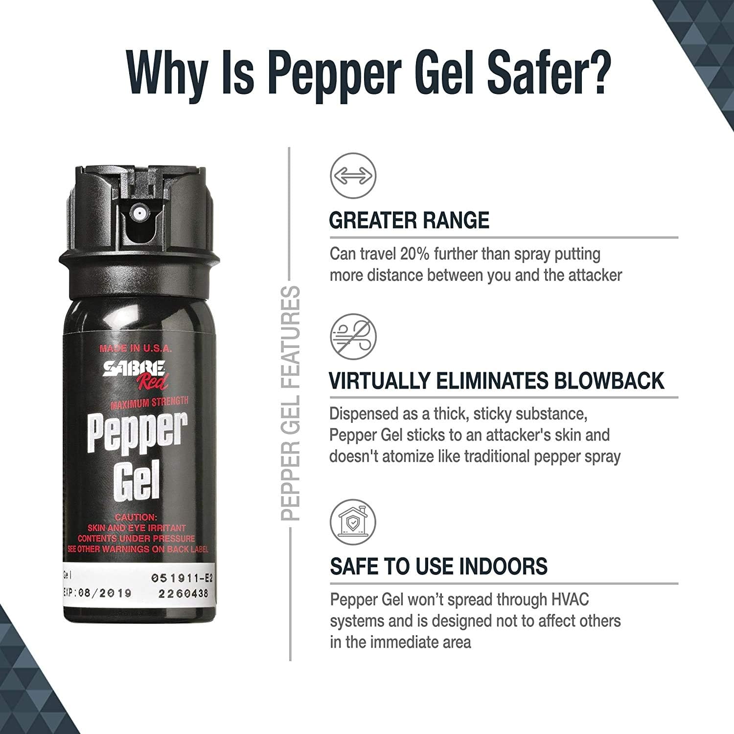 Sabre Red, Tactical Series - Pepper Gel OC Spray with Belt Clip