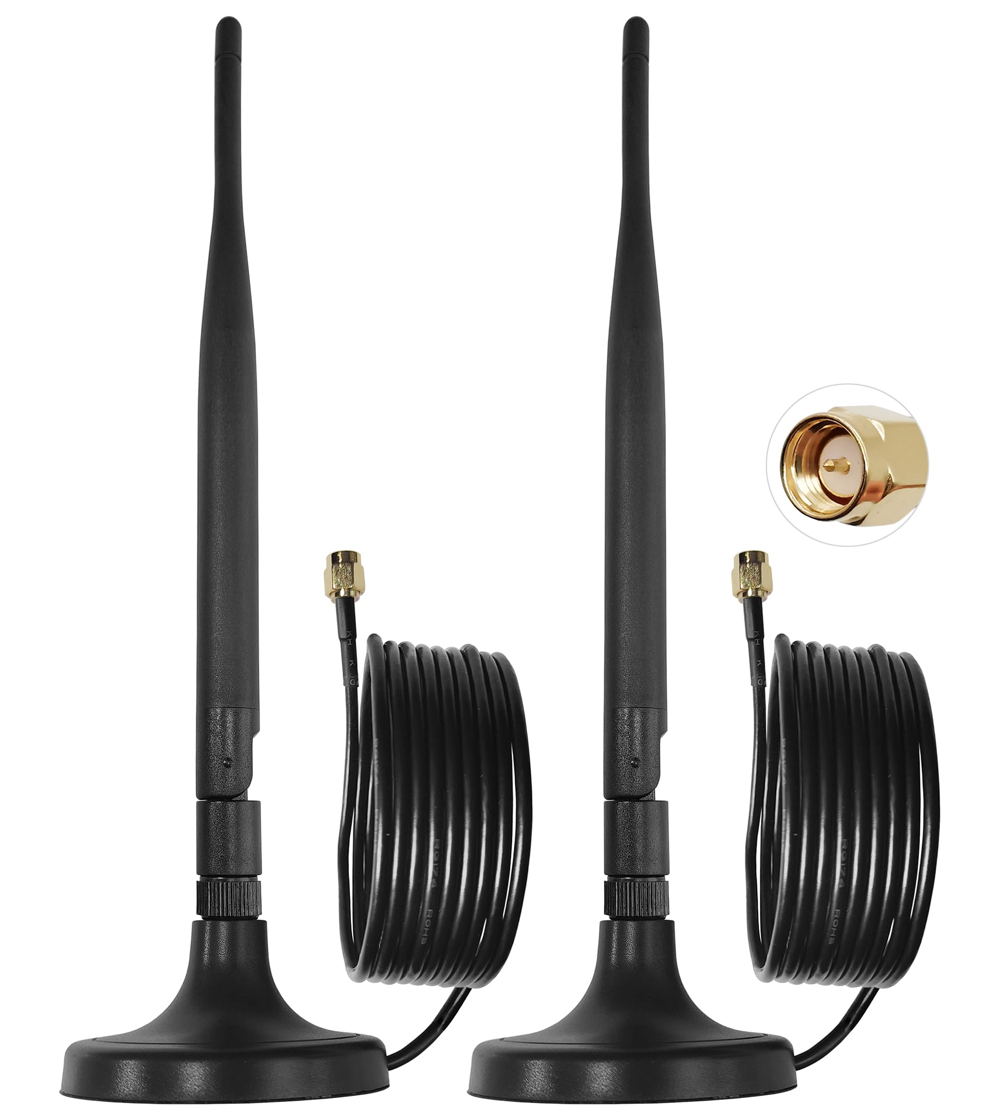 LoRa Antenna 915MHz 3dBi for RAK HNT Bobcat Helium Hotspot Miner + 9.84ft SMA Male Extension Cable 2 Pcs