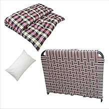PS PARVESH SMART Niwar Folding Bed with Pillow and Mattress (Combo) for Home and Hostel Fully Furnished (Size 3.5 ft x 6ft)