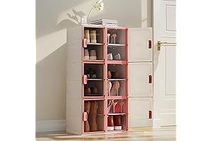Pink Shoe Storage Box for Closet Organization