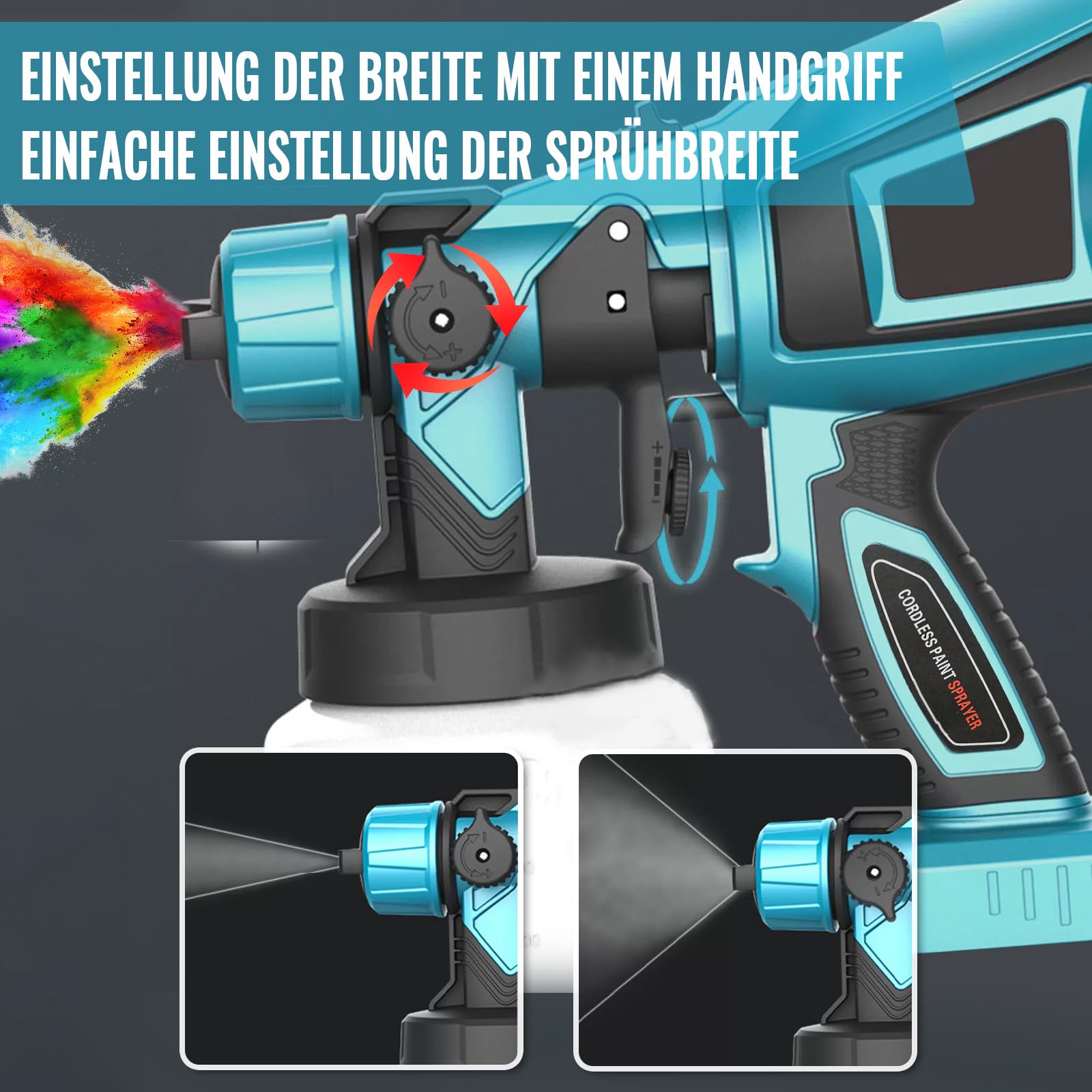 Accu verfspuitsysteem, compatibel met Makita 18 V accu's