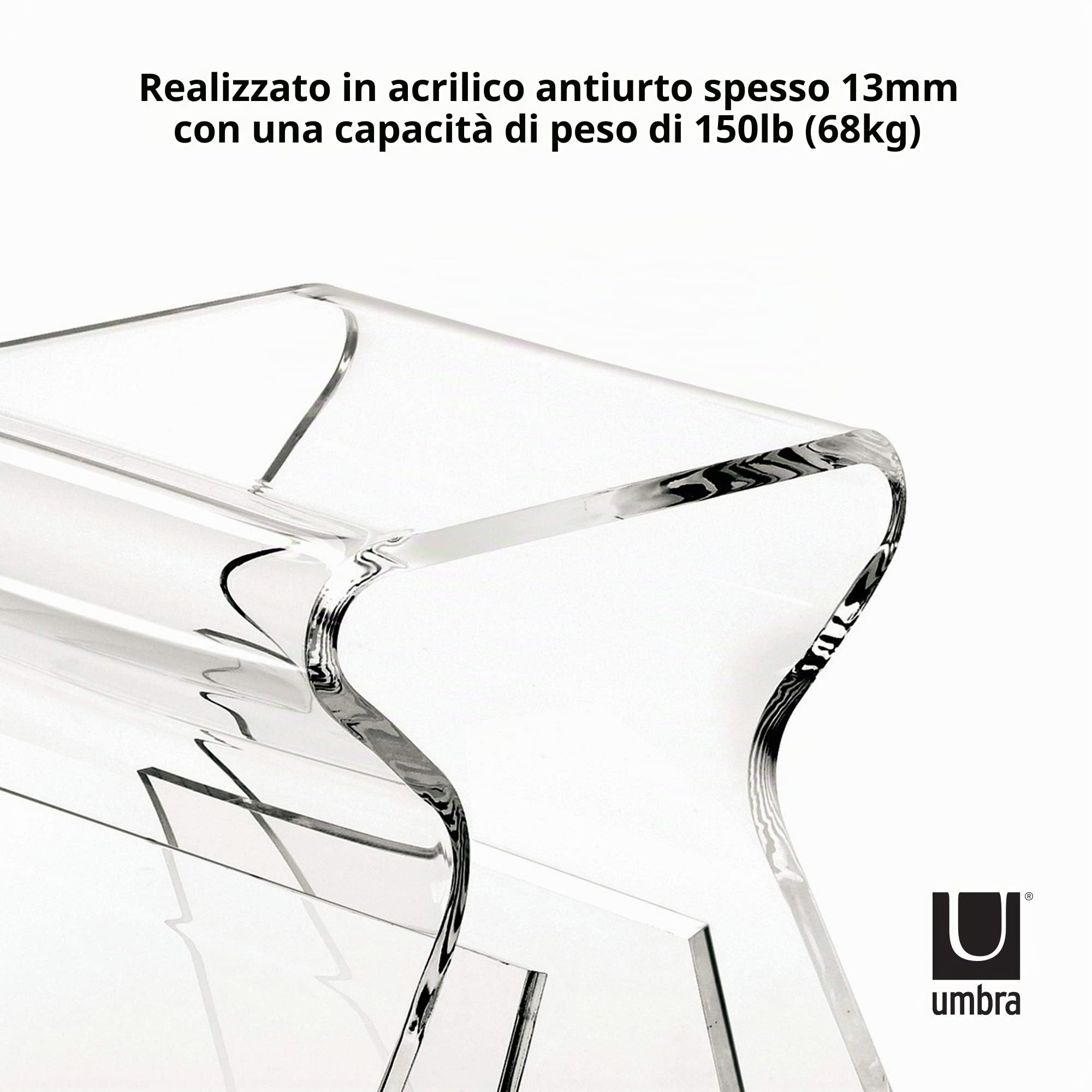 Umbra Magino Sgabello e Portariviste, Acrilico, Trasparente