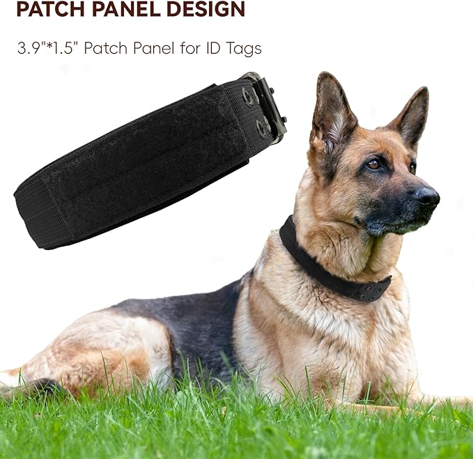 Collar de nailon resistente para perros grandes, negro talla L miniatura 4