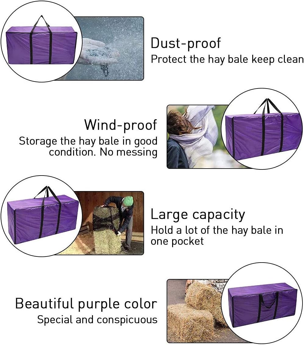 Geroosaty Hay Bale Storage Bag, Extra Large Tote Hay Bale Carry Bag