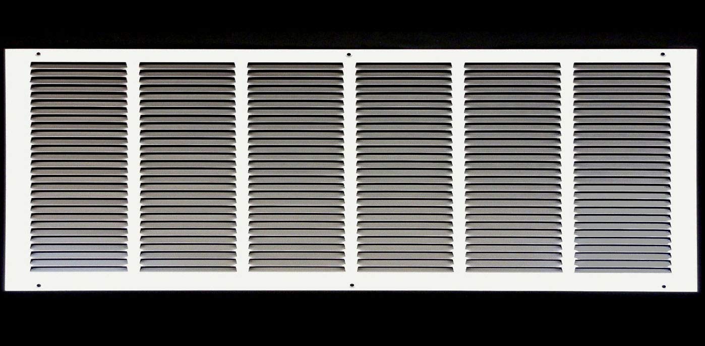 26" x 6" Return Air Grille - Sidewall and Ceiling - HVAC Vent Duct Cover Diffuser - [White] [Outer Dimensions: 27.75w X 7.75"h]