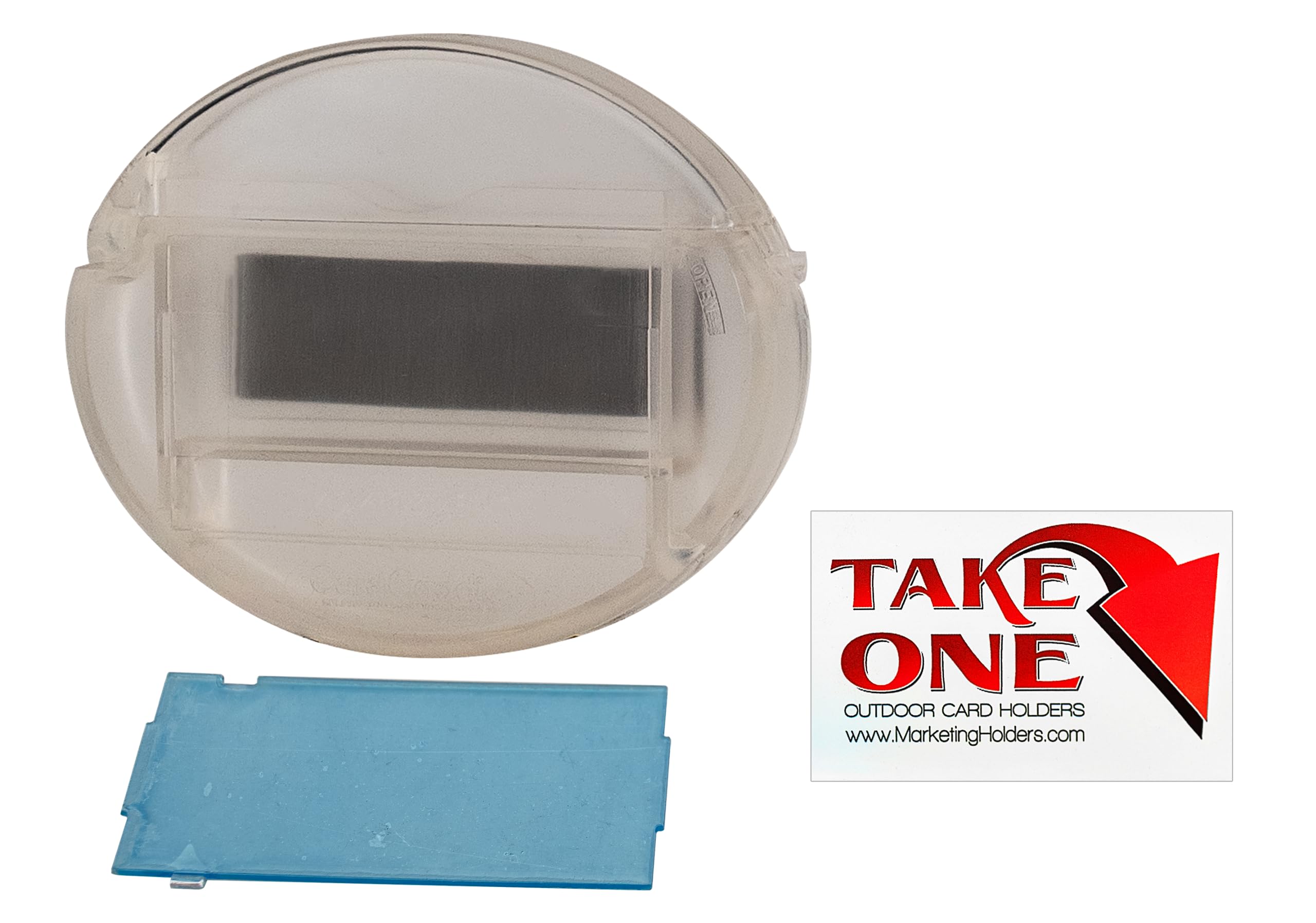 Marketing Holders Vehicle Business Card Bin with Lid Holds 3.5" x 2" Contact Information Cards Stick On Advertising Box Clear Plastic On The Go Caddy