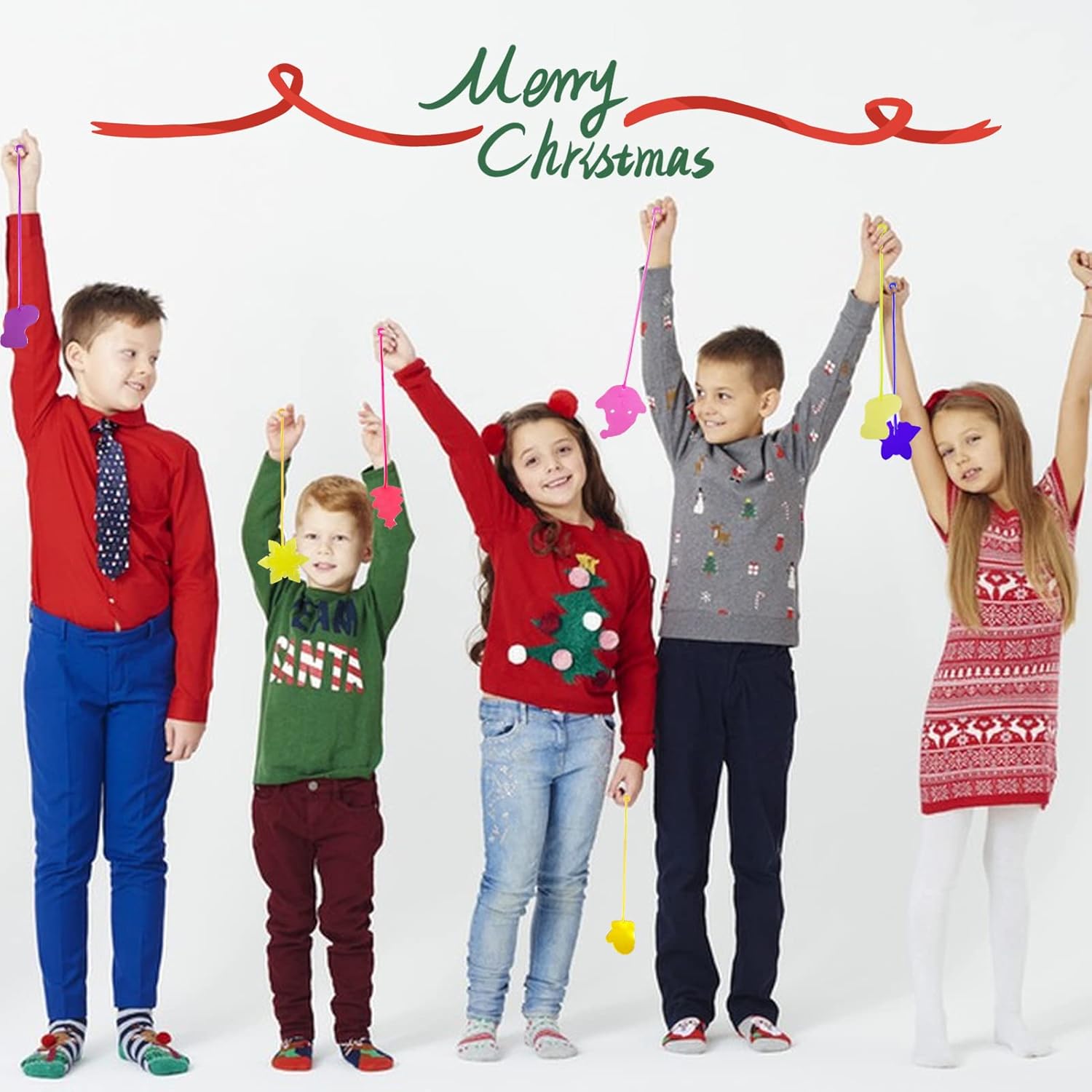 28pcs Christmas Sticky Hands Toys for Kids, X-mas Styles Stretchy Toys for Christmas Stocking Stuffers, Gifts, Pinata Fillers, Party Favors for Kids