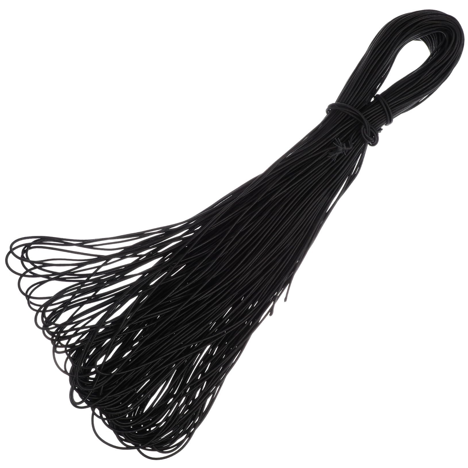 Cinta Elástica Redonda Negra 2,5 Mm 100 m para Manualidades DIY Costura Confección Accesorios para Disfraces y Mascarillas Uso Doméstico y Artesanal