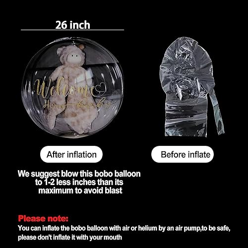 Miniatura 2 de Globos transparentes grandes para rellenar paquete de 15 globos Bobo de boca ancha de 26 pulgadas para relleno, globos transparentes a granel para