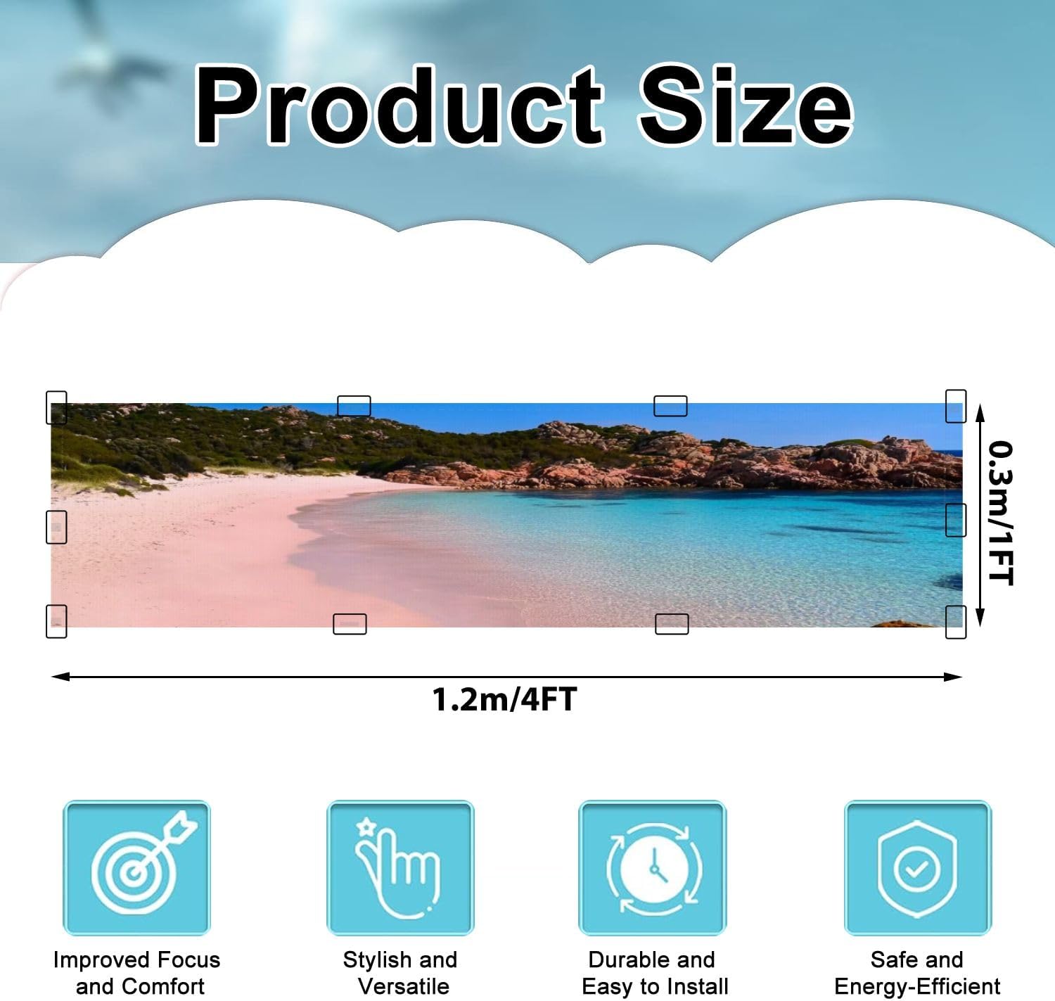Fluorescent Light Covers for Ceiling Lights View Wonderful Pink Beach Smeralda Sardinia Italy Easy to Install Magnetic Light Filter for Classroom Office Hospitals School Home Decor