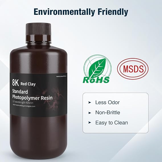 ELEGOO Standar 8K 3D Printer Resin Red Clay 1000g