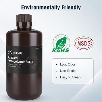 ELEGOO Standar 8K 3D Printer Resin Red Clay 1000g