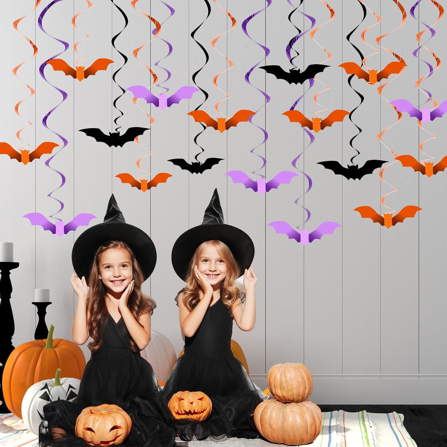 36 PCS Halloween Party Decorations Bat Hanging Halloween Ceiling Streamers for Home Indoor Outdoor Party Office Decor Supplies