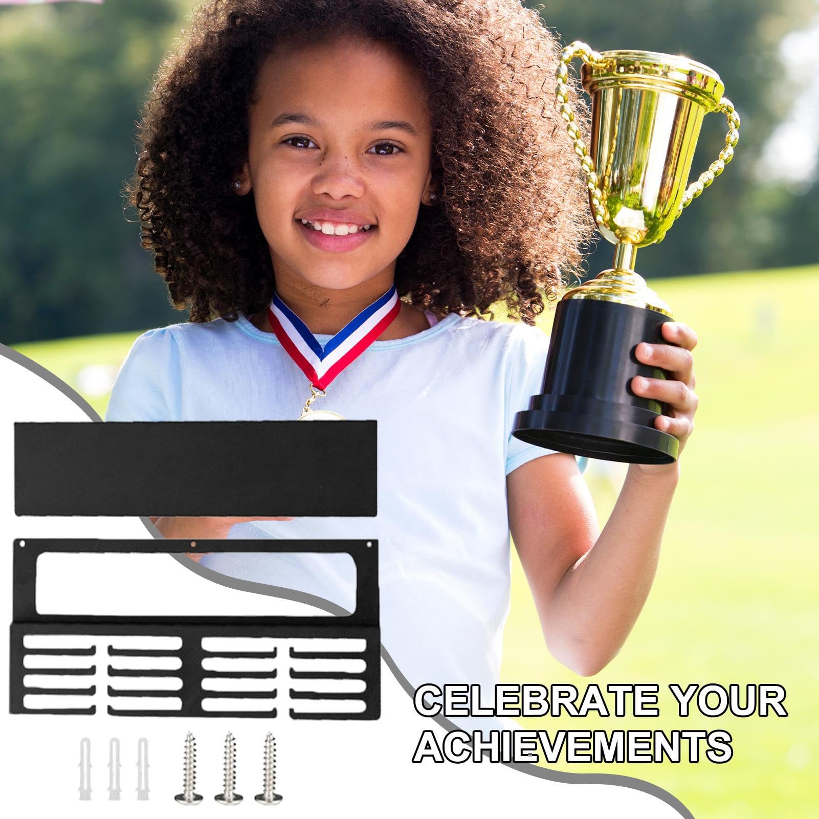 Trophäenregale | Metall-Trophäenaufhänger – Auszeichnungsständer, für Sportler, Kinder, Baseball, Fußball, Fußball, Gymnastik, Schwimmen, Aufbewahrung, Wohnzimmer