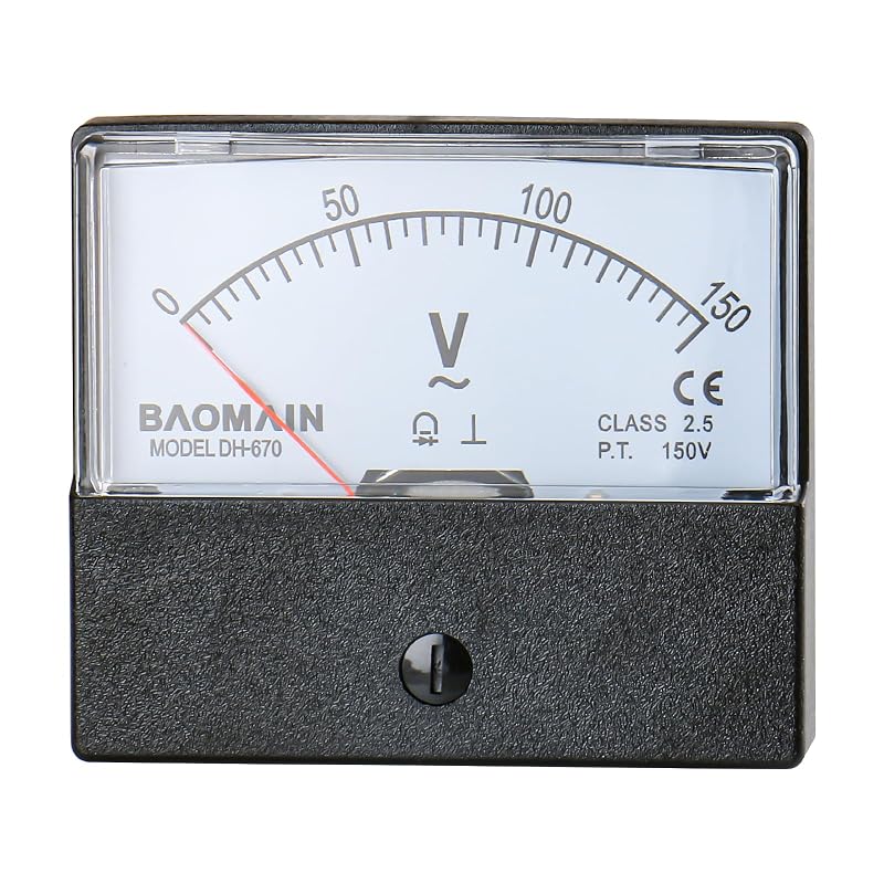 Voltímetro analógico de painel Baomain DH-670 AC 0–150 V Classe 2.5 – 1 unidade