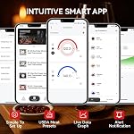 BFOUR 524FT Wireless Meat Thermometer Bluetooth with 2 Color-Coded Probes, Digital Meat BBQ Thermometer Cooking with LCD Booster, 752°F Heat Resistance Meat Probes for Oven Grill and Smoker