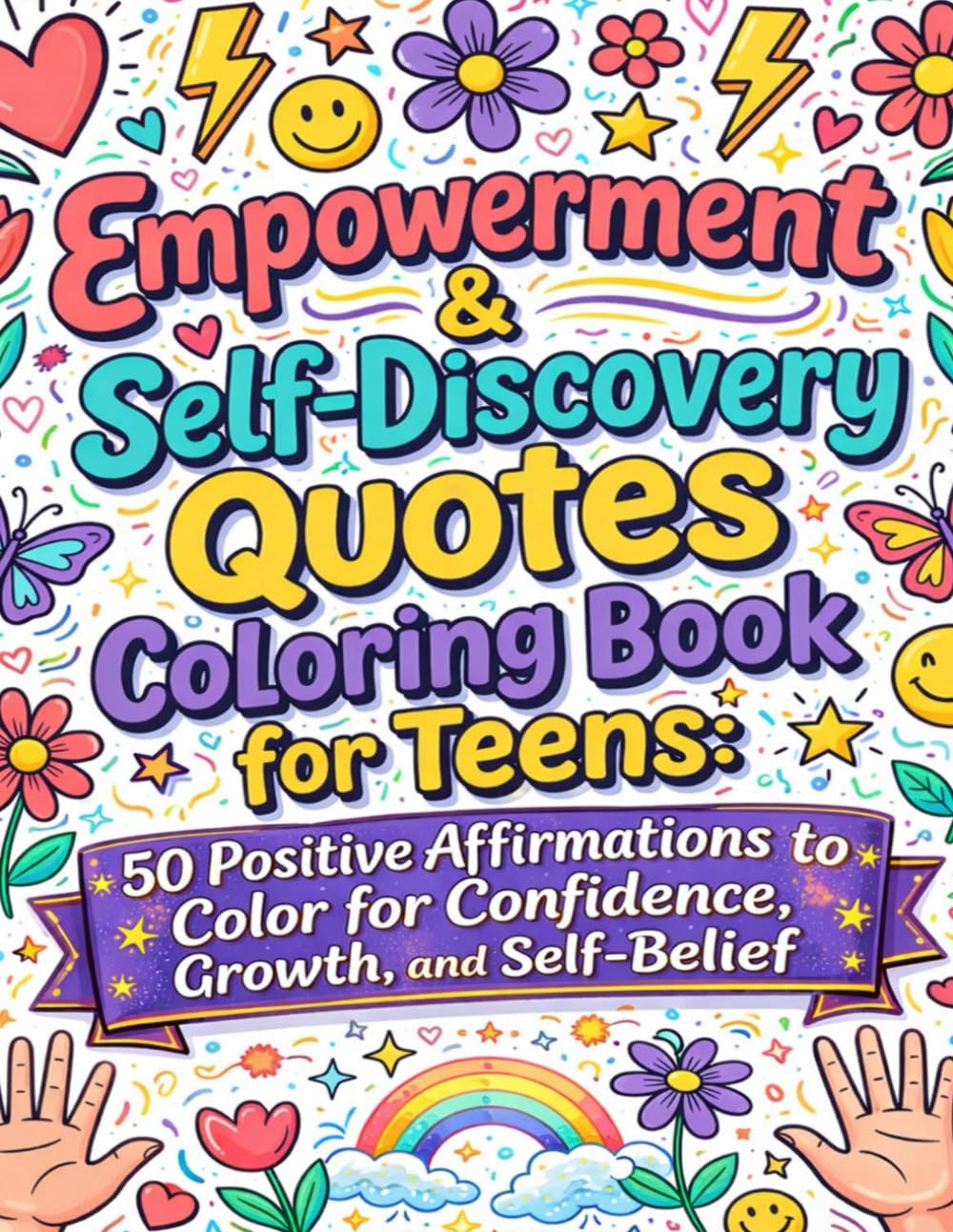 Empowerment & Self-Discovery Quotes Coloring Book for Teens: 50 Positive Affirmations to Color for Confidence, Growth, and Self-Belief