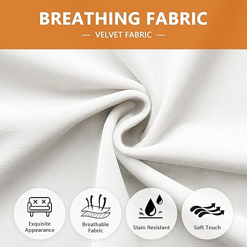 Miniatura 5 de LEVNARY Sofá de Terciopelo Moderno de Mediados de Siglo, Sofá Tapizado Grande de 80 pulgadas con Respaldo Alto, Sofá Cama Chesterfield Settee con