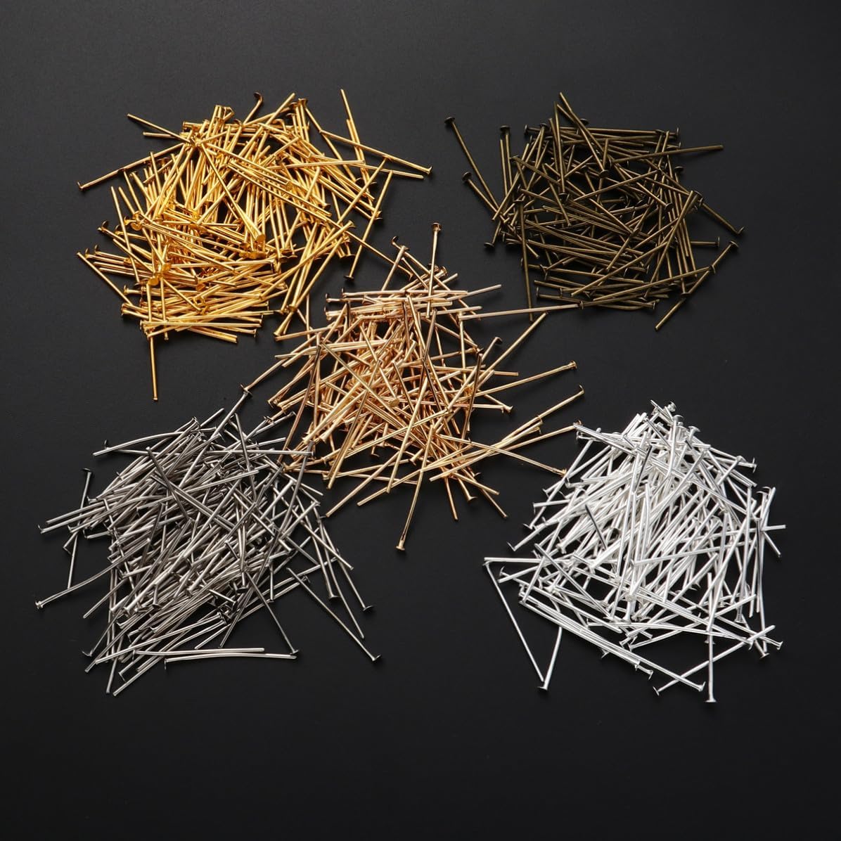 5 Packs T Shape Flat Head Pins Alloy DIY Jewelry Accessory