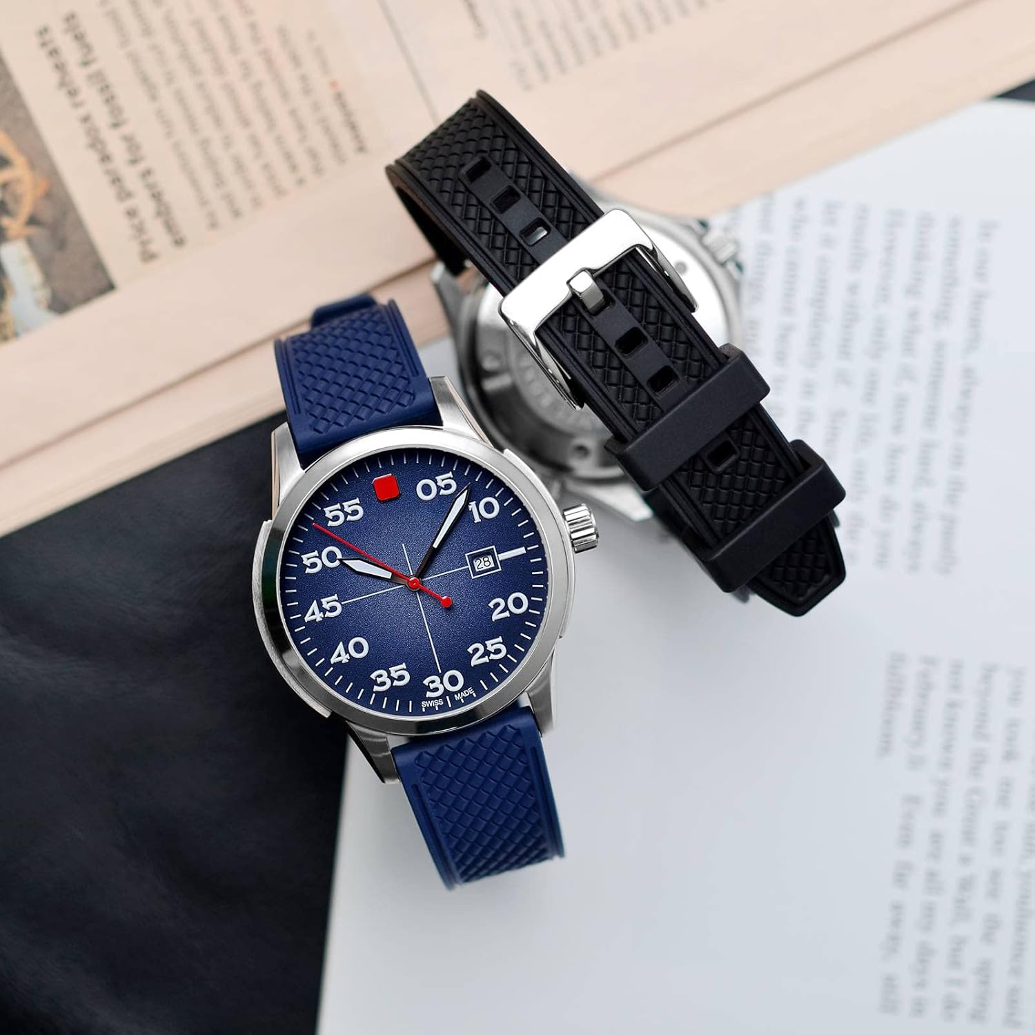 BISONSTRAP Watch Bands for Men, High Performance Fluororubber Watch Strap with Quick Release,18mm 20mm 22mm - Image 2