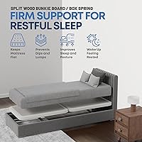 Vista 2 de Greaton, Base de cama con somier, tamaño individual, base de colchón de madera de 2 pulgadas, fabricada en Estados Unidos, silenciosa, sin ruido, 2