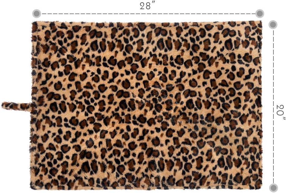 Self Heating Cat Pad for Pet, Warming Pet Bed Mat Safety Cat Pad with Leopard Print Great for Puppies and Cats in Cold Weather, Leopard