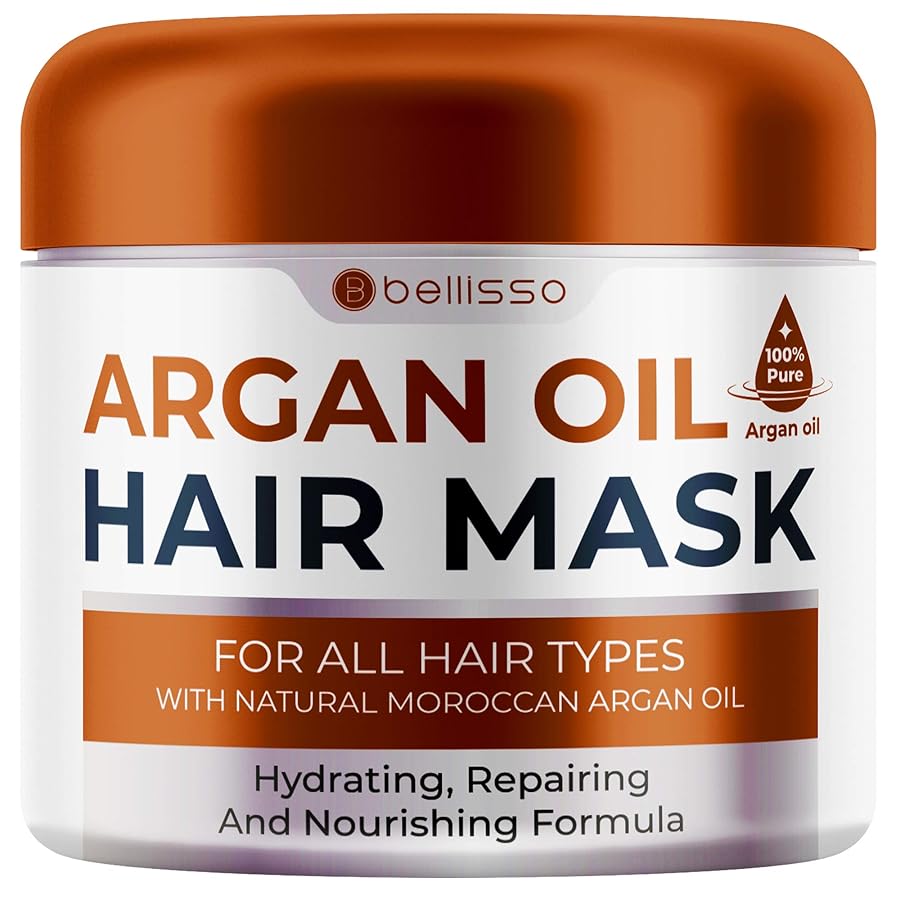 Moroccan Argan Oil Mask - Deep Conditioning Moisturizer for Dry, Extremely Damaged Hair - Hydrating Repair Treatment for Split Ends - With Collagen and Keratin for Curly, Frizzy and Color Treated Hair - image 1