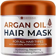 Moroccan Argan Oil Mask - Deep Conditioning Moisturizer for Dry, Extremely Damaged Hair - Hydrating Repair Treatment for Split Ends - With Collagen and Keratin for Curly, Frizzy and Color Treated Hair