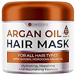 Moroccan Argan Oil Mask - Deep Conditioning Moisturizer for Dry, Extremely Damaged Hair - Hydrating Repair Treatment for Split Ends - With Collagen and Keratin for Curly, Frizzy and Color Treated Hair