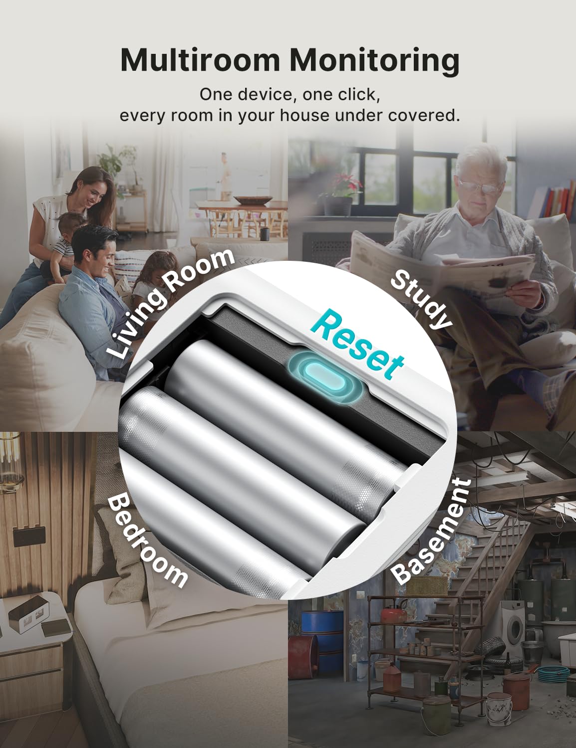 X-Sense Radon-Detektor, akustischer & visueller Alarm, One-Touch-Reset, speichert bis zu 99 lokale Berichte, Temperatur- und Feuchtigkeitsbereichanzeige, langfristige genaue Überwachung für bis zu 999