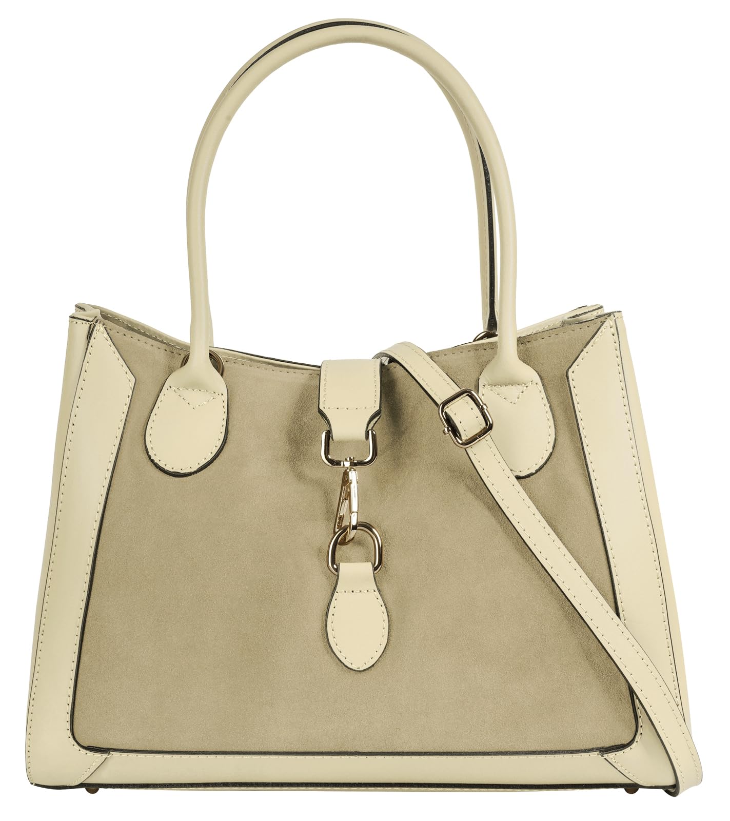 Samantha Look Shopper Tasche Beige – aus Leder, Made in Italy
