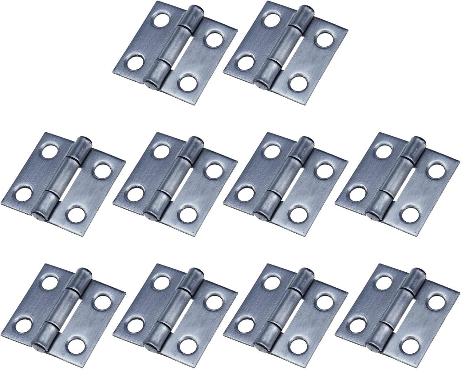 Wealrit 10 pcs Silver NonMortise Hinges Stainless Steel Door Hinges