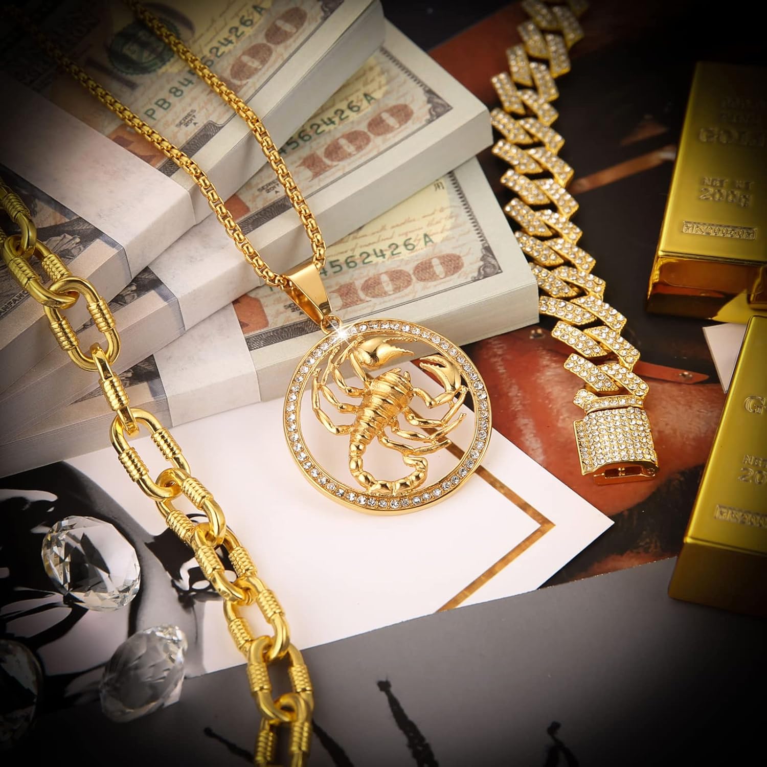 AsAlways 18K Gold Plated Animal Scorpion Scorpio Pendant Iced Out Bling CZ Hip Hop Novelty Punk Necklace Jewelry with Gift Packaging - Image 4