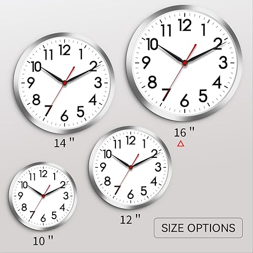 Miniatura 86 de AKCISOT Reloj de pared, moderno y pequeño, funciona con pilas, de 8 pulgadas, silencioso, analógico, clásico, para oficina, hogar, baño, cocina