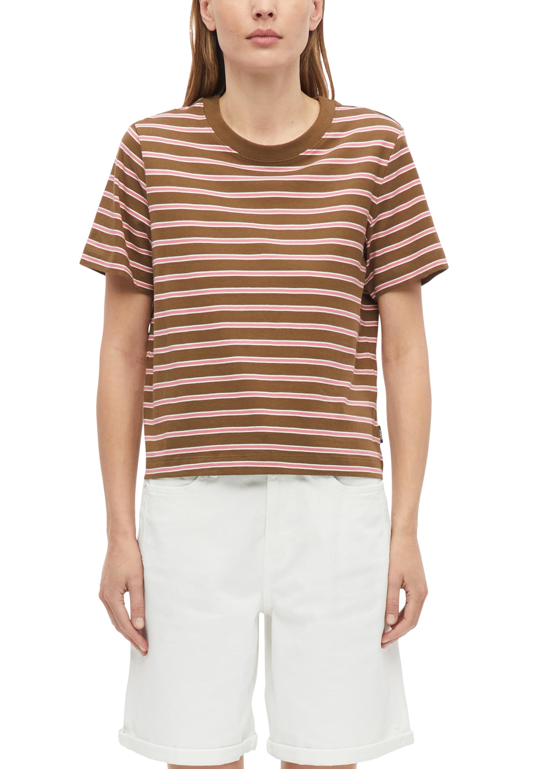 s.Oliver Women's 2179329 Striped T-Shirt (Pack of 1), Brown, 20