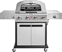 Cuisinart Propel+ 4-Burner 3-in-1 Gas Grill Griddle Pizza Oven - 44K BTU, Thermo-Flo Even Heat, Pizza Stone, NG Convertible