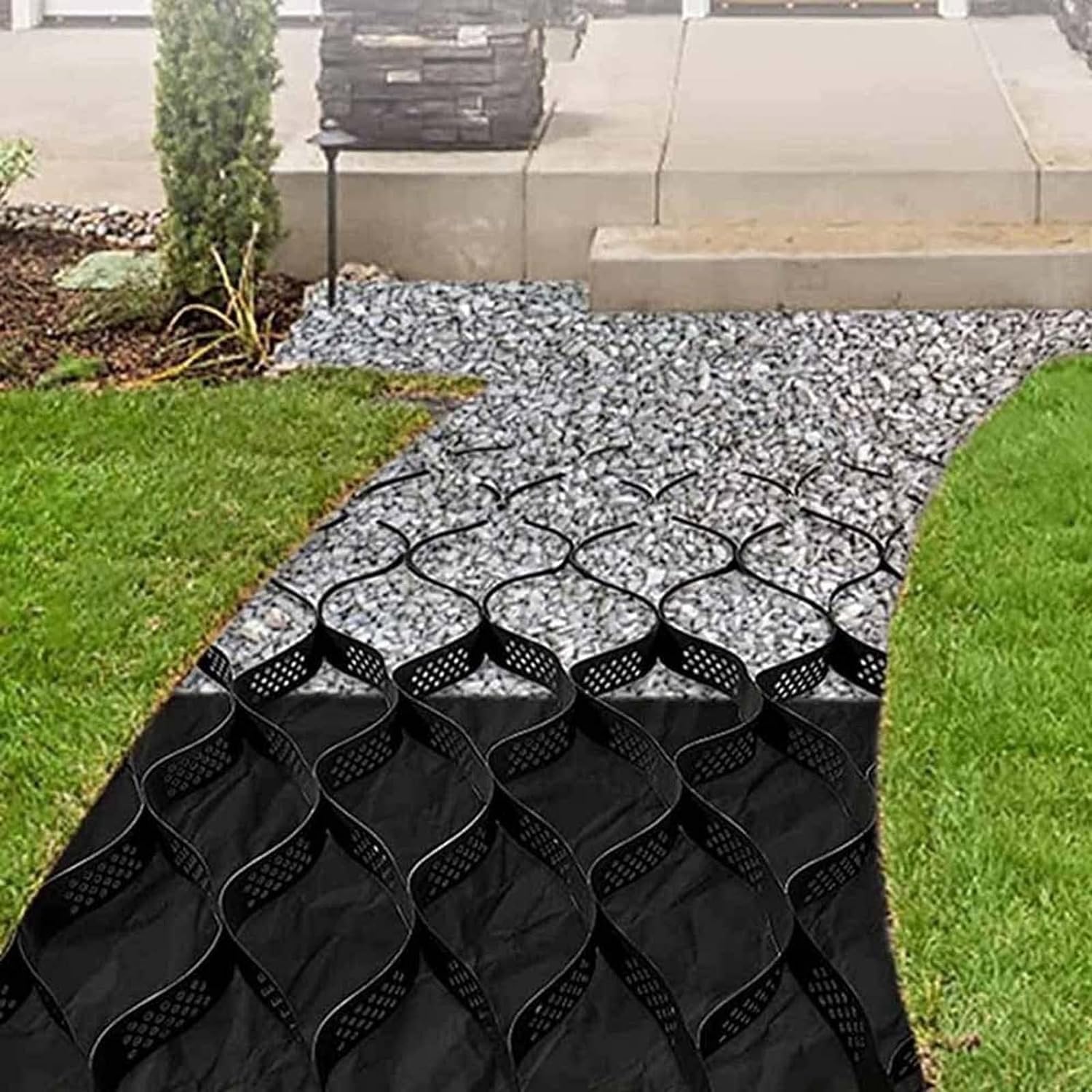 VUIKLCty Thick Gravel Grids, Garden Paths/Footpaths/Pavement Geogrids, Honeycomb Ground Grid Stabilisers, 2m x 6m (6.5ft x 19.5ft)