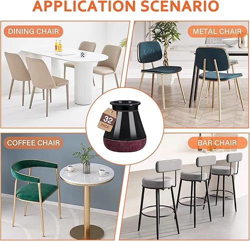 Miniatura 18 de Protectores de fieltro para patas de silla, cuadrados, transparentes, pisos de madera dura, silicona, antideslizante, reduce el ruido, tamaño 1-1/8