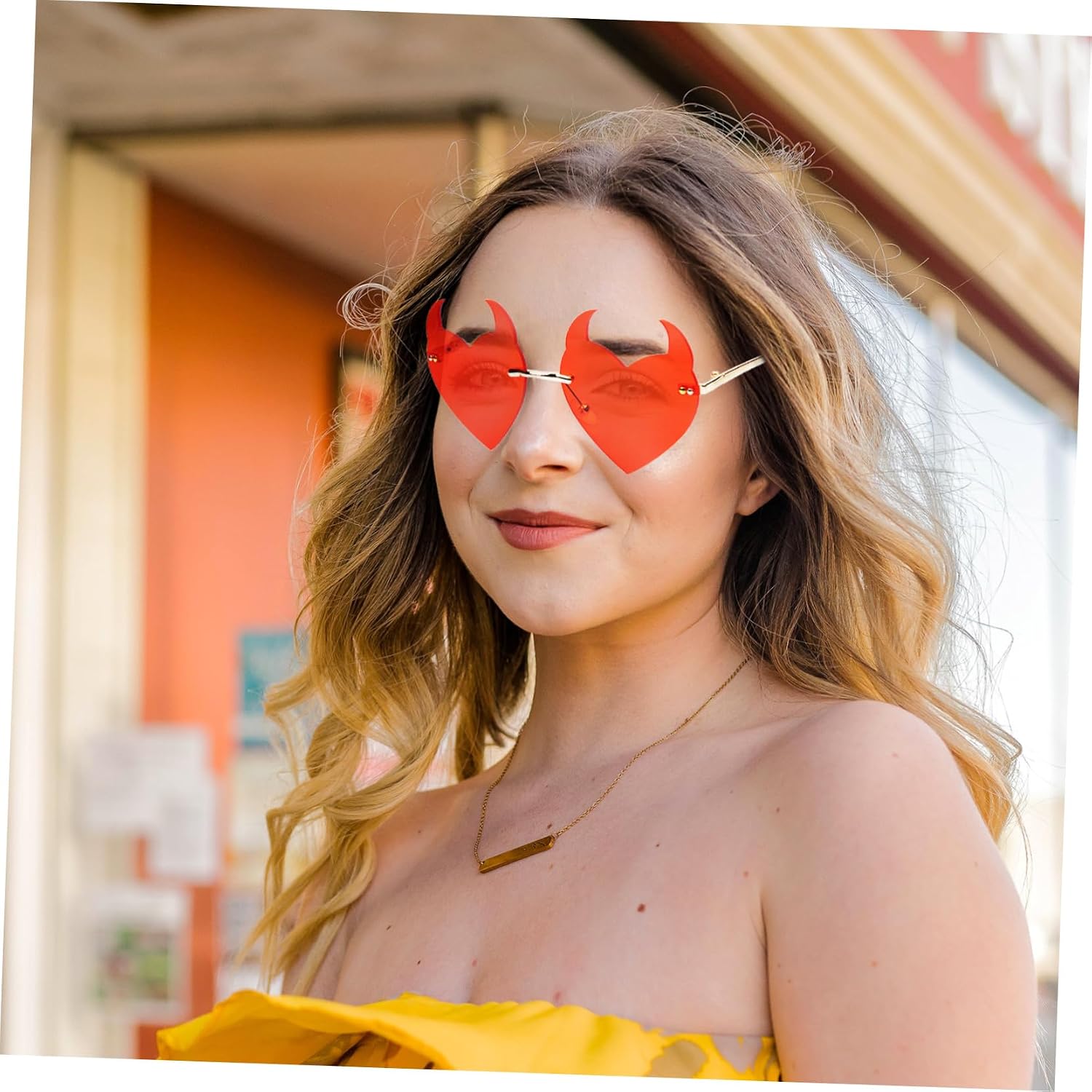 CALLARON 2 Pairs Halloween Heart Sunglasses Irregular Heart Sunglasses Sunglasses Decorative Party Sunglasses Fun