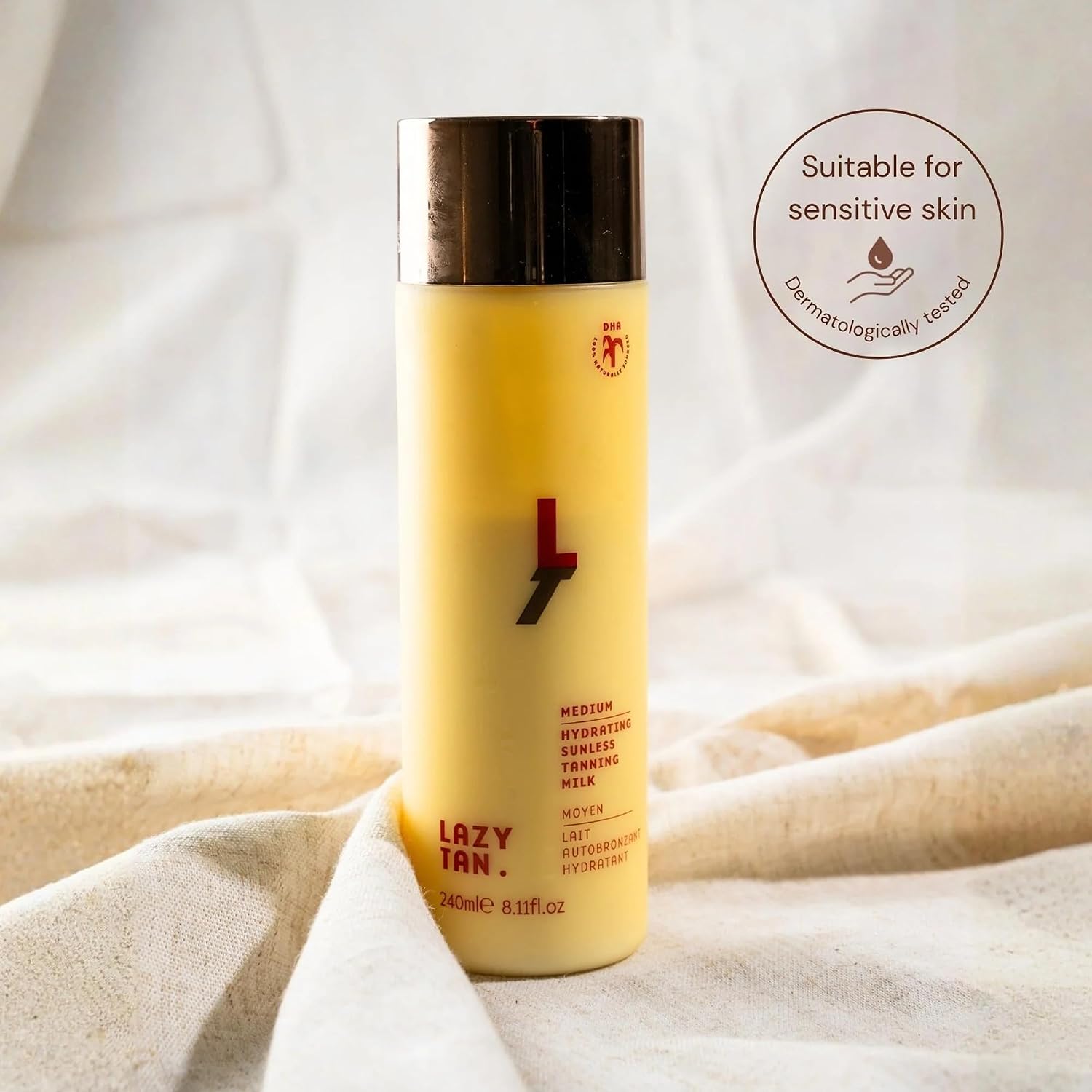 Medium Self Tanner Milk, Self Tanning Lotion for Women, Sunless Tanner for Face, Body & Legs with Vitamin E, Lightweight & Streak Free (240ml)