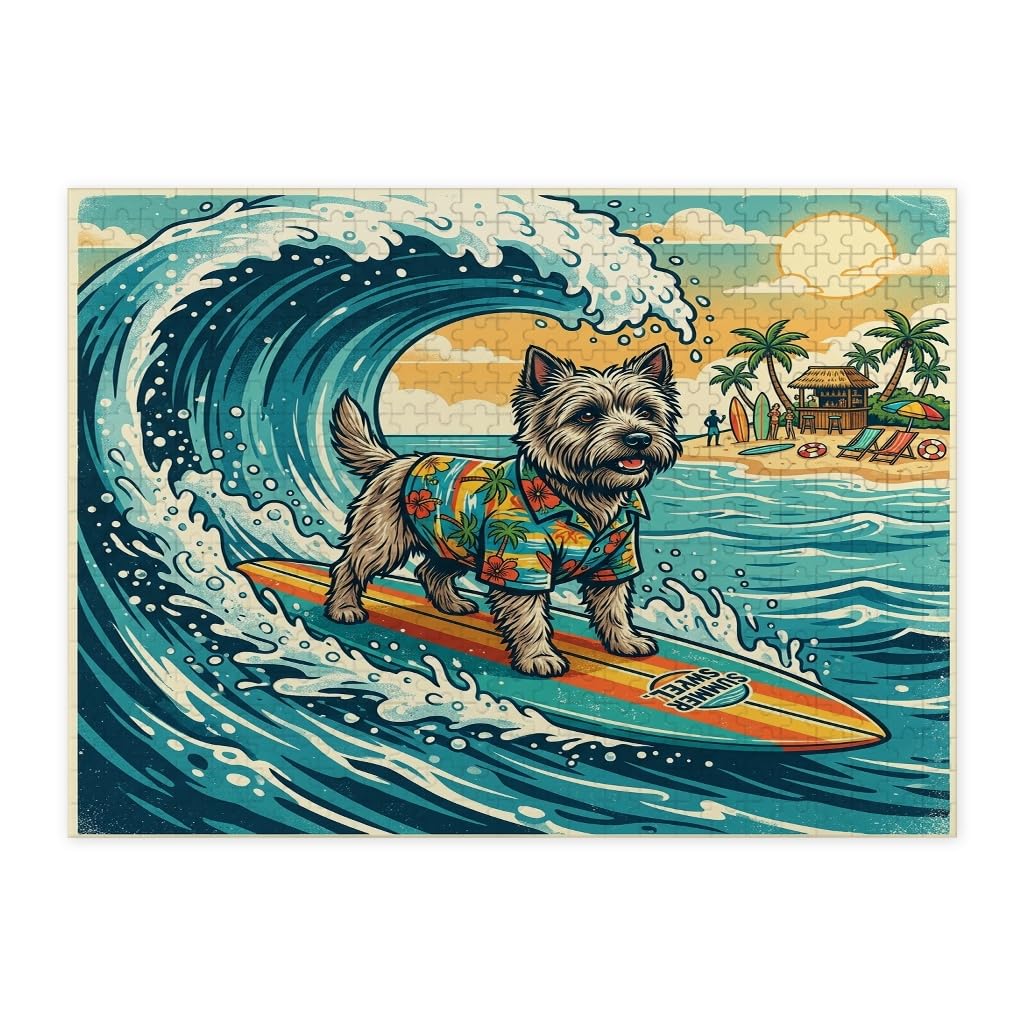 Rompecabezas de 500 piezas de madera Cairn Terrier en la playa 7