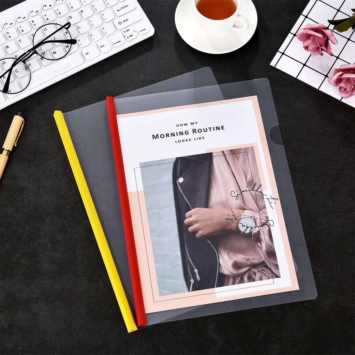 Sliding Bar Repor 10Pcs Multicolor Slider Reports Covers for Office