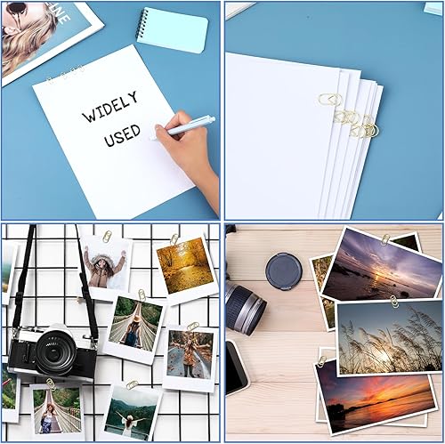 Miniatura 5 de YUXIANLB 150 clips de papel dorados con forma de corazón para oficina, suministros escolares, organizador de documentos, soporte de letras de metal,