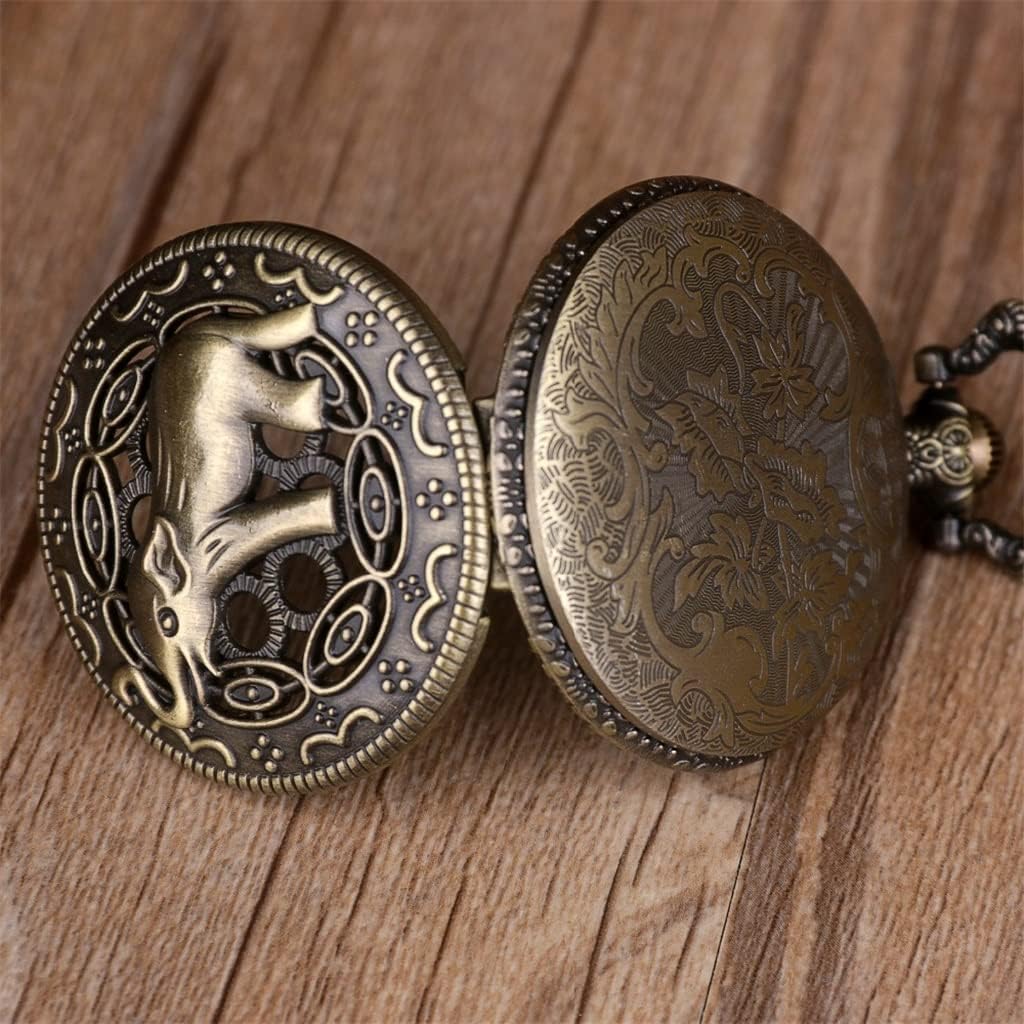 SJYDQ Pocket Watch Chain Vintage Hollow Animal Quartz Pocket Watch Necklace Pendant Men's Gift : Clothing, Shoes & Jewelry